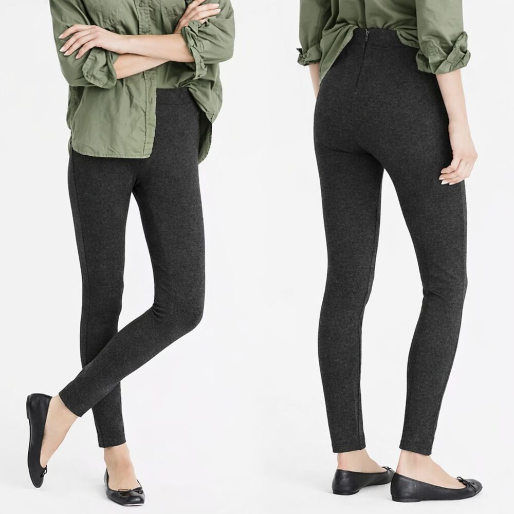 J.Crew Pixie Pants Womens Charcoal Gray Pull-On Skinny Stretch Career Pants